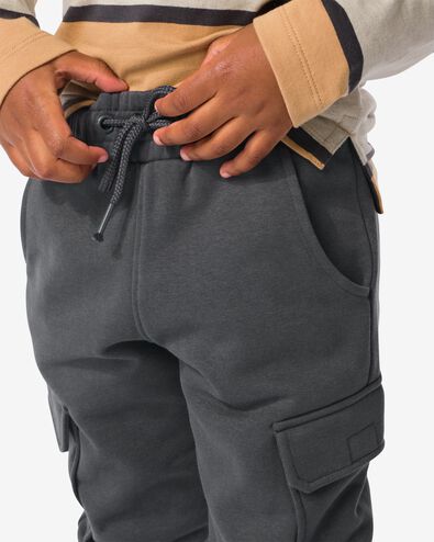 pantalon sweat cargo enfant gris 110/116 - 30787036 - HEMA