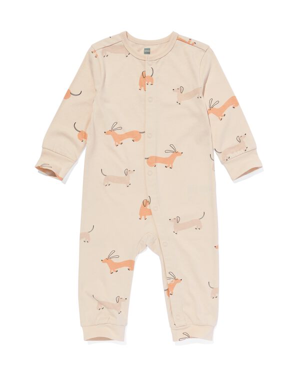 babypyjama jumpsuit teckels beige beige - 33313830BEIGE - HEMA