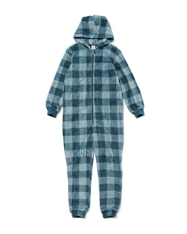 kinder onesie met ruiten blauw blauw - 23060580BLUE - HEMA