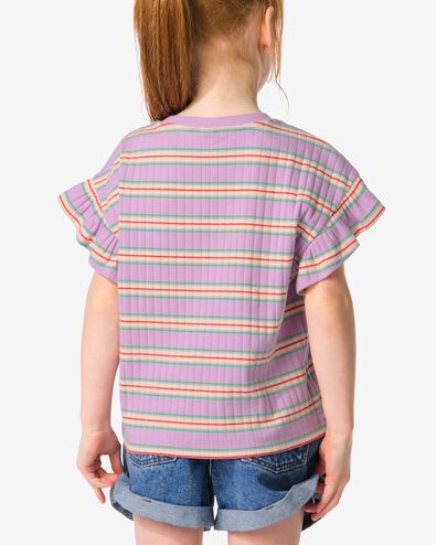 Kinder-T-Shirt, gerippt violett 134/140 - 30863077 - HEMA