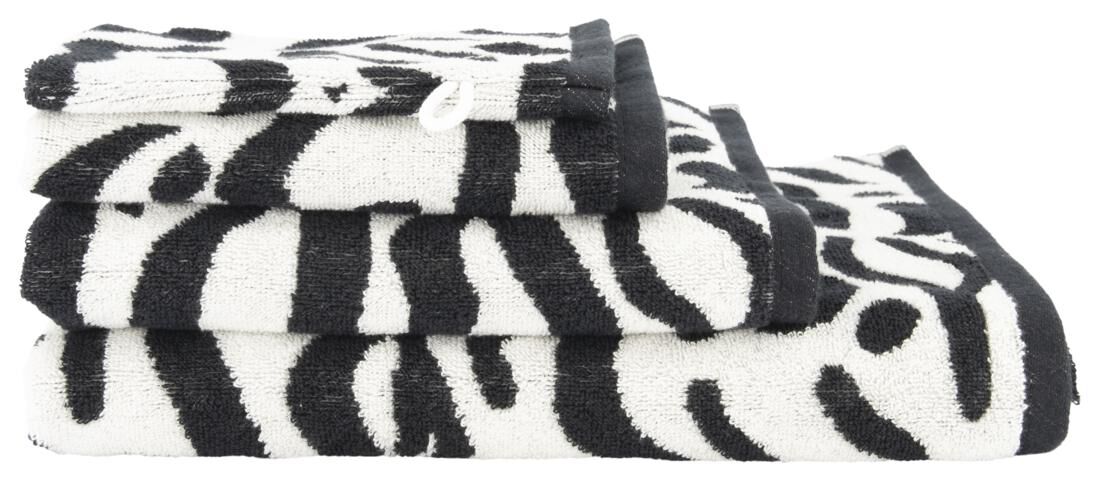 klink Uitgestorven Verscherpen handdoek - 50 x 100 - zware kwaliteit - zebra wit/zwart - HEMA