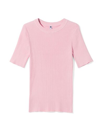 pull côtelé pour femmes rose pâle XL - 36270564 - HEMA