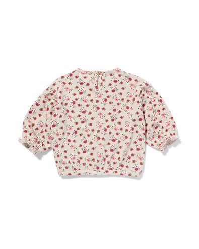 Baby-Shirt, gerippt, Blumen ecru 74 - 33050253 - HEMA
