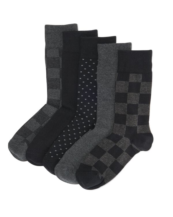5er-Pack Herren-Socken, mit Baumwolle schwarz schwarz - 4130715BLACK - HEMA