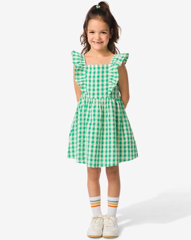 Kinder-Kleid, kariert grün 110/116 - 30832862 - HEMA