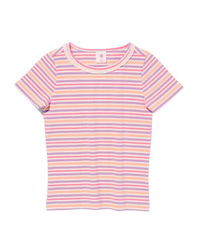 Kinder-T-Shirt, gerippt multi 146/152 - 30824545 - HEMA