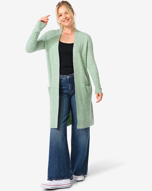 damesvest Lana gebreid lichtgroen lichtgroen - 36366160LIGHTGREEN - HEMA