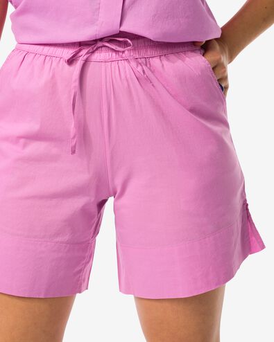 dames korte broek Ilva poplin roze M - 36249372 - HEMA