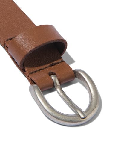 ceinture femme en cuir nervuré 2.5cm marron marron - 1000023439 - HEMA