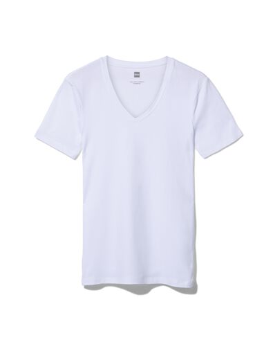 t-shirt homme slim fit col en v profond blanc L - 34292743 - HEMA
