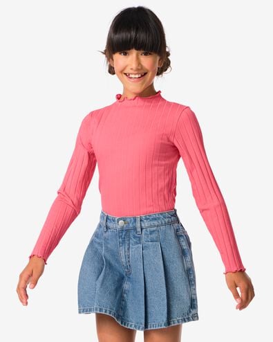 jupe-culotte enfant avec plis bleu moyen 110/116 - 30872569 - HEMA