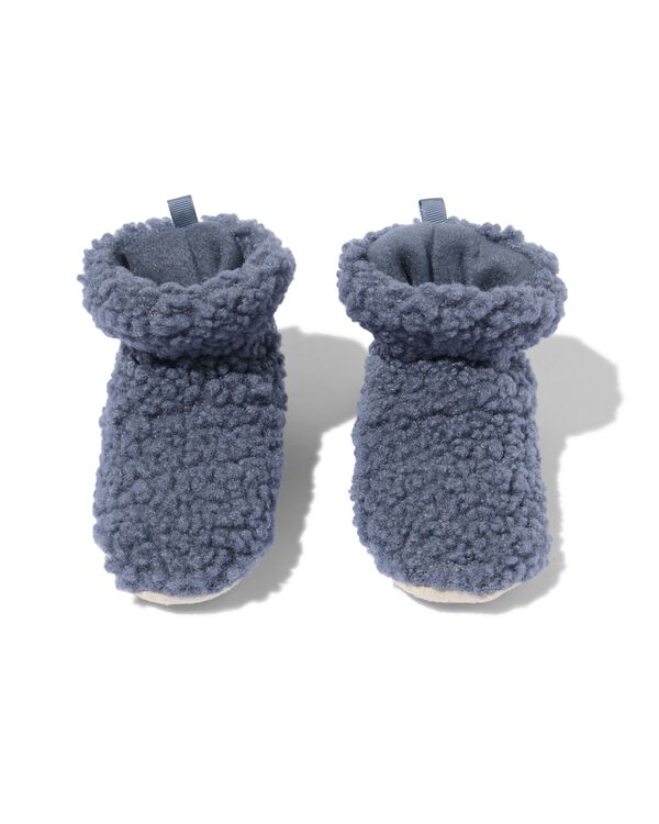 baby slofjes teddy blauw blauw - 33270590BLUE - HEMA