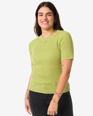 pull côtelé pour femmes vert XL - 36270864 - HEMA