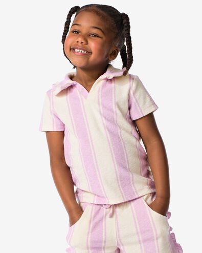 Kinder-Poloshirt, Frottee violett 110/116 - 30863773 - HEMA