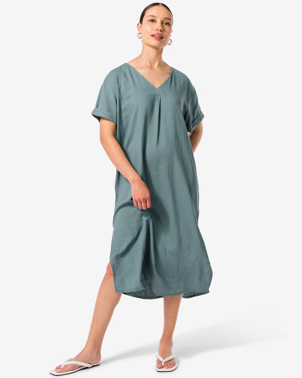 robe Sola en lin pour femmes  vert vert - 36248970GREEN - HEMA