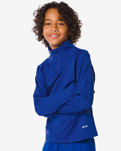 kinder fleece sportshirt felblauw 158/164 - 36090329 - HEMA