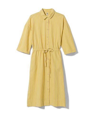 Damen-Kleid Koa, Knopfleiste, mit Leinenanteil, Blumen gelb L - 36289473 - HEMA