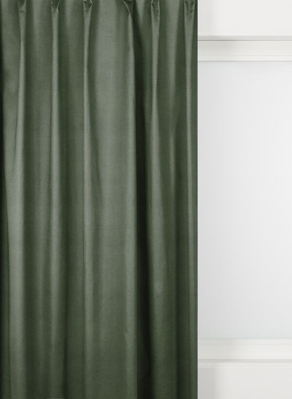tissu pour rideaux velours vert foncé vert foncé - 1000022707 - HEMA