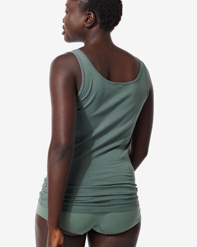 dames hemd katoen/stretch groen M - 19610173 - HEMA