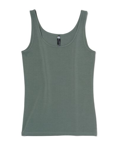 débardeur femme coton/stretch vert XL - 19610175 - HEMA