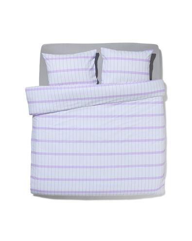 housse de couette en coton doux 240x200/220 blocs lilas - 5760136 - HEMA