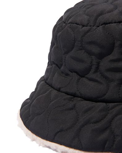 dames omkeerbare hoed zwart S - 16440071 - HEMA