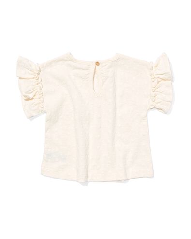t-shirt bébé broderie blanc cassé 92 - 33044056 - HEMA