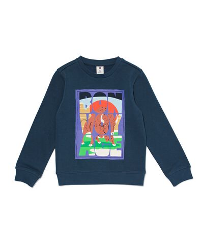 kinder sweater bonvoyage donkerblauw 134/140 - 30770852 - HEMA