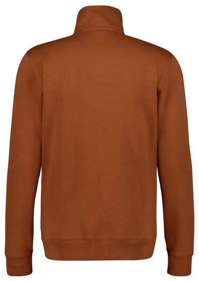 heren sweater met rits bruin M - 34201061 - HEMA