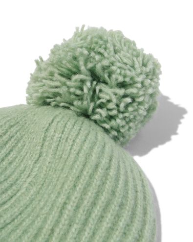 bonnet en maille enfant avec pompon vert menthe 134/164 - 16731432 - HEMA