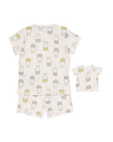 Kinder-Kurzpyjama, Baumwolle/Elasthan, Miffy, mit Puppennachthemd eierschalenfarben 122/128 - 23080283 - HEMA