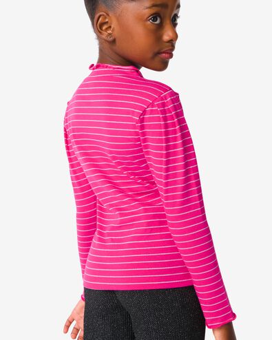 Kinder-T-Shirt, Glitzerstreifen rosa 110/116 - 30805062 - HEMA