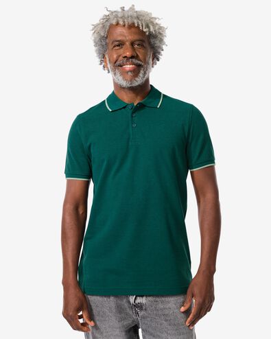 Herren-Poloshirt, Piqué dunkelgrün dunkelgrün - 2118140DARKGREEN - HEMA