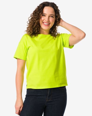 dames t-shirt Daisy groen S - 36262951 - HEMA