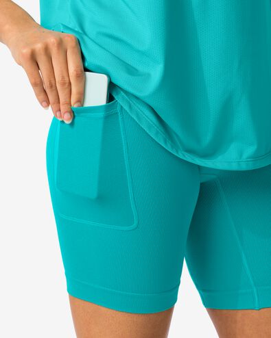 legging de sport femme court sans coutures turquoise turquoise - 36030337TURQUOISE - HEMA