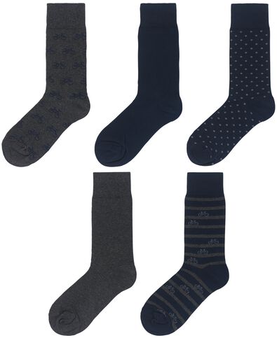 5er-Pack Herren-Socken, mit Baumwolle dunkelblau 39/42 - 4110076 - HEMA