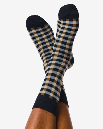 2 paires de chaussettes homme avec coton gris chiné 39/42 - 4130751 - HEMA