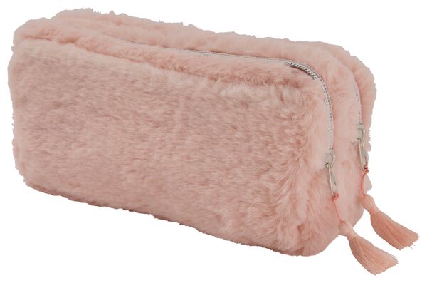 etui dubbele rits fluffy - 14430072 - HEMA