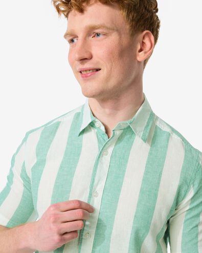 chemise homme avec lin rayures beige XXL - 2114724 - HEMA