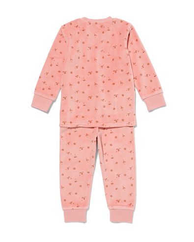 baby pyjama velours bloemen oudroze oudroze - 33397720OLDPINK - HEMA