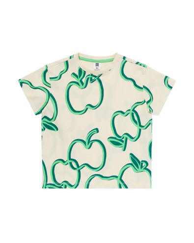 t-shirt enfant pommes blanc cassé 134/140 - 30874655 - HEMA