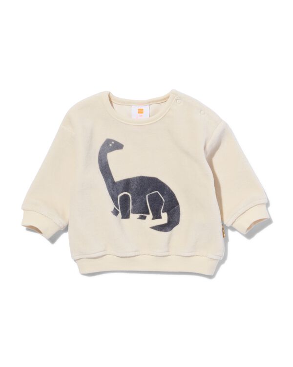 Babypullover aus Frottee mit Dino ecru ecru - 33403320ECRU - HEMA