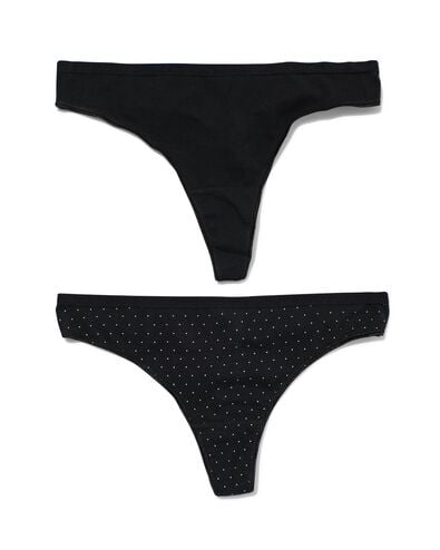 2 strings femme taille haute coton stretch - 19640914 - HEMA