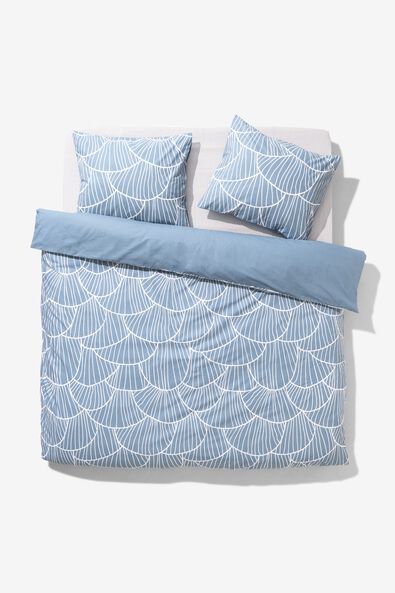 housse de couette en coton doux 200x200/220 champignons bleu - 5790192 - HEMA