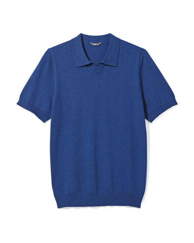 Herren-Poloshirt, gestrickt blau L - 2116608 - HEMA