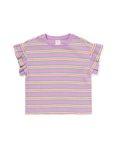 Kinder-T-Shirt, gerippt violett 86/92 - 30863073 - HEMA