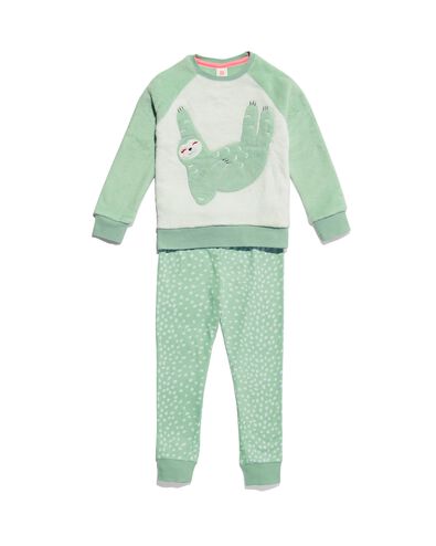 kinder pyjama fleece/katoen luiaard - 23050067 - HEMA