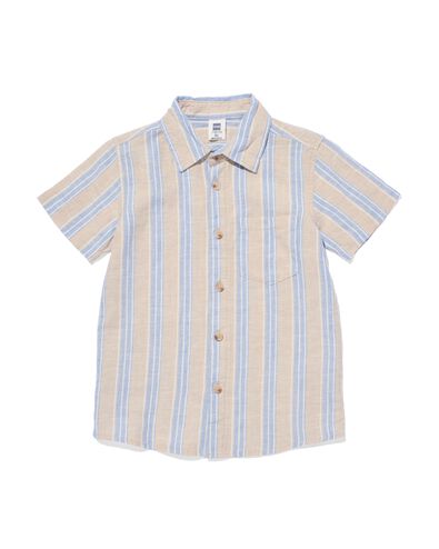chemise enfant avec lin rayures bleu 122/128 - 30781682 - HEMA