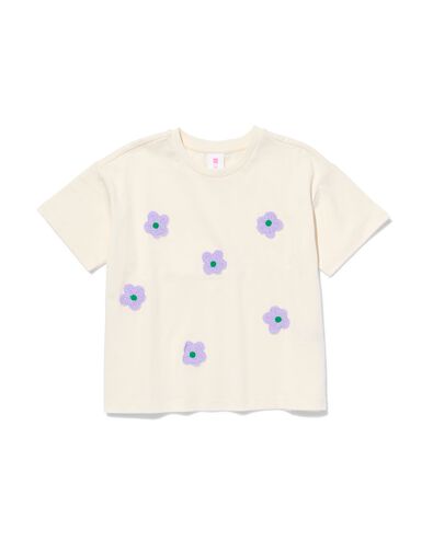 t-shirt enfant relaxed fit fleur violet 158/164 - 30862656 - HEMA