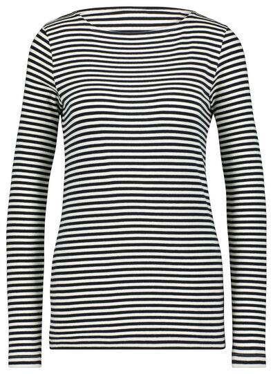 Damen-Shirt, U-Boot-Ausschnitt schwarz XL - 36328369 - HEMA